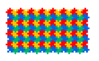 autismo consciência enigma padronizar uma recorrente padronizar do intertravamento enigma peças dentro vermelho, amarelo, azul, e verde, simbolizando autismo conhecimento, neurodiversidade, e complexidade. png
