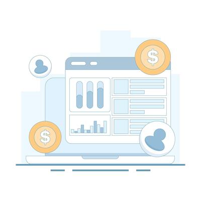 Pay Per Click or PPC Marketing Concept, Website PPC Campaign, PPC Campaign Analysis, Digital Advertising Campaign. Pay per click marketing, website paid traffic. Successful PPC Strategy. simple design