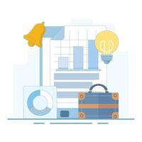 Portfolio Asset Investment Concept. Investment portfolio, asset allocation to build passive income, wealth management or mutual fund planning, investment portfolio pie chart. flat design illustration. vector