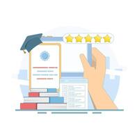Distance learning concept, Online education discussion, Webinar training program, Online business training, Computer education. Online certification courses. Minimalist illustration in the background. vector