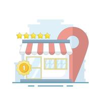 Local Search Concept. Local business marketing. Geofencing for local SEO. Location based SEO strategies to attract customers. Increase traffic and search engine optimization. Flat style illustrations. vector