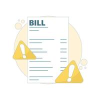 Invoice transaction concept payment declined. Payment not received. Fraud payment declined notice, Tax debt payment declined warning notice. Purchase cancellation. Design illustration on background. vector