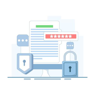 data protection concept, Documents are protected by password encryption technology, personal and business document security with password verification and encryption technology.