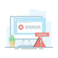 system error suppression concept. operating system error and warning notification, error message. operating system error, windows operating system error warning. flat cartoon illustration. vector