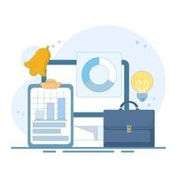 Portfolio Asset Investment Concept. Investment portfolio, asset allocation to build passive income, wealth management or mutual fund planning, investment portfolio pie chart. flat style illustration. vector