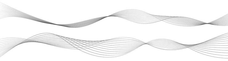 Minimalist Wavy Line Elements in Black for Abstract Background and Flowing Border Design vector