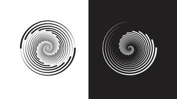Abstract Spiral Optical Illusion Design in Black and White for Futuristic and Hypnotic Background Concepts vector
