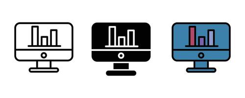 Web Traffic Analytics icons set in different style. Website Analytic icon. line glyph and field icon illustration. vector