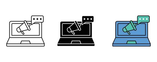 Online digital Marketing Icon In Different Style use in website. illustration. vector