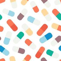 seamless pattern with colored capsule vector