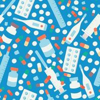 seamless pattern with colored pills vector