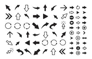 Black arrow icon set. Arrow. Cursor. Arrow icon. Simple arrow set. vector