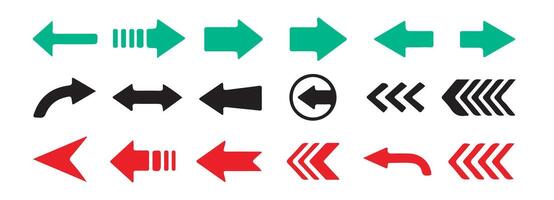 Directional Arrows in Various Styles vector