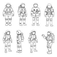 Astronaut Outline set deffaret 4 style vector