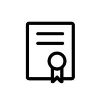 Outline Minimalist Document with Seal Certificate Legal Paper Icon vector
