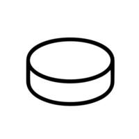 Minimalist Outline Round Pill Tablet Medical Treatment Shape Icon Element vector