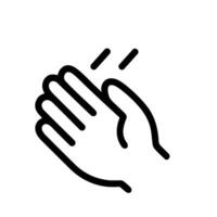 Simple Line Drawing Clapping Hand Gesture Sign Minimalist Icon vector