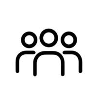 Simple Outline Crowd of People Together Unity Teamwork Icon Graphic vector
