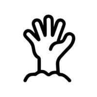 Simple Handdrawn Raised Hand Outline Icon Graphic Element Design vector