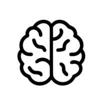 Simple Line Art Brain Intelligence Creative Idea Mind Thinking Icon vector
