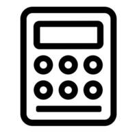 Simple Outline Calculator Device with Display and Button Icon Design vector