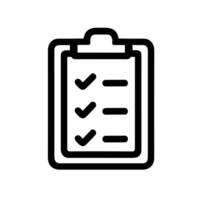 Simple Outline Checklist with Tick Marks on Clipboard Icon Design vector