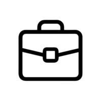 Simple Line Art Briefcase Handle Outline Isolated Business Bag Icon vector