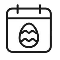 Simple Outline Easter Egg Calendar Date Holiday Event Icon Element vector