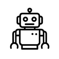 Line Art Simple Robot Head with Antenna Machine Learning Icon Design vector