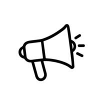 Minimalist Thin Line Megaphone Announcement Symbol Icon, Simple Isolated Graphic Illustration vector