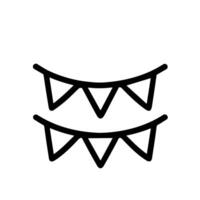 Simple Outline Hanging Triangle Bunting Flags Decoration Element for Party vector