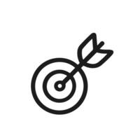 Minimalist Line Style Arrow Aiming at Target Bullseye Icon Design vector