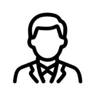 Simple Outline Head and Shoulders Businessman User Avatar Profile Icon vector