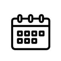 Simple Line Art Calendar Reminder Schedule Appointment Date Time Icon vector
