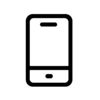 Simple Outline Mobile Phone Icon with Minimalist Style for App Design vector