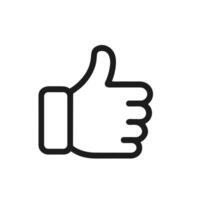 Simple Line Thumbs Up Approval Gesture Hand Icon Shape Symbol vector