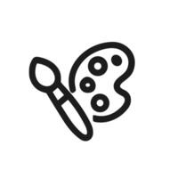 Simple Line Style Palette and Paintbrush Icon Creative Art Tool vector