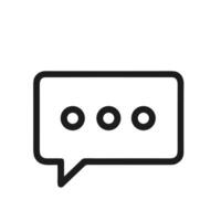 Minimalist Outline Message Bubble with Dots Communication Sign Icon vector