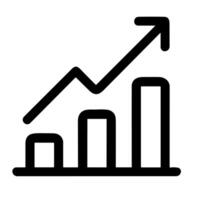 Simple Outline Upward Trending Bar Chart Business Presentation Element vector