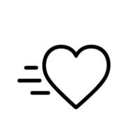 Simple Outline Speed Heart Love Symbol Icon Graphic Element Design vector