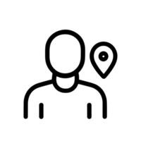 Simple Outline User Location Pin Icon Showing Person with Marker vector