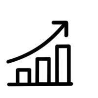 Simple Line Style Growth Bar Chart Arrow Up Statistic Icon vector