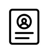 Simple Line Style ID Card Profile User Identity Badge Icon vector