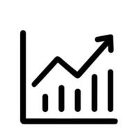 Minimalist Line Art Growing Graph Chart Business Data Icon Design vector
