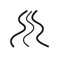 Minimalist Outline Flowing Stream Line Graphic Element River Illustration vector