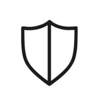 Minimalist Outline Shield Security Element Protection Symbol Shape Icon Graphic vector