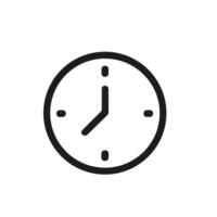 Simple Outline Clock Face Time Hour Watch Minimalist Icon Design vector