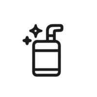 Minimalist Line Art Soap Dispenser with Sparkle Icon Symbol Graphic vector