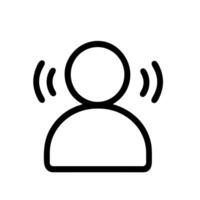 Simple Line Alert User Profile Avatar with Sound Wave Icon vector