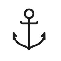 Simple Line Art Anchor Nautical Symbol Marine Navigation Illustration Icon vector